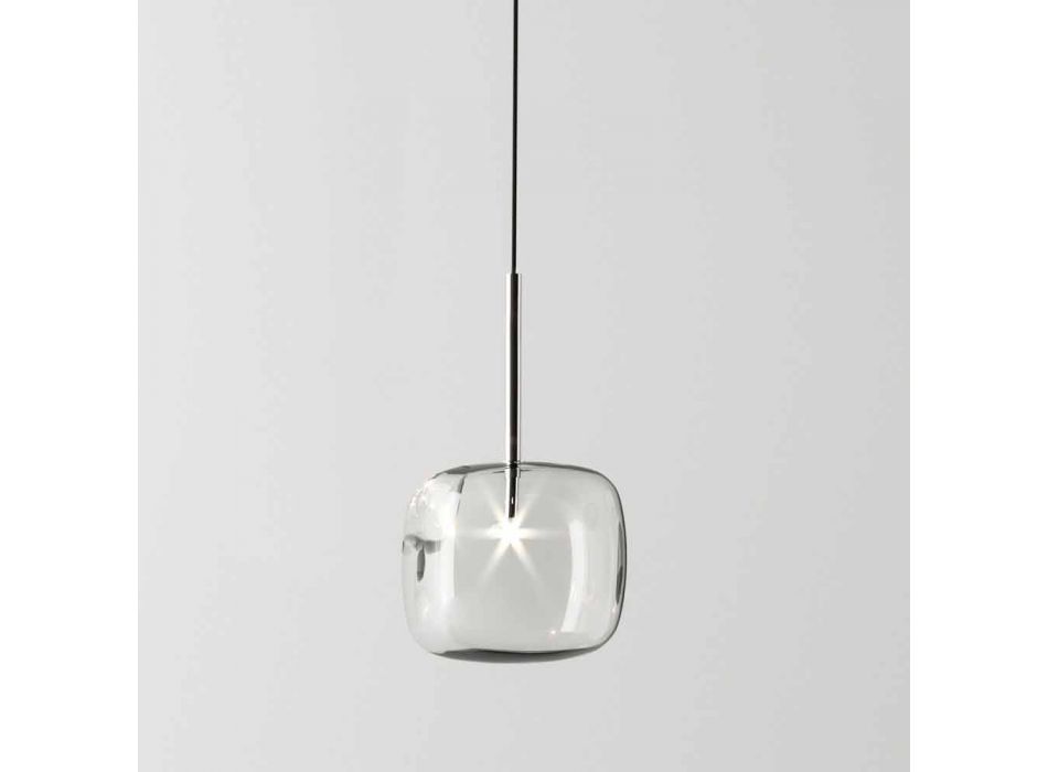 Lámpara de suspensión de diseño en metal brillante Made in Italy - Donatina Viadurini