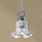 Lámpara Colgante de Hierro y Cerámica Pintada a Mano - Chieti Viadurini