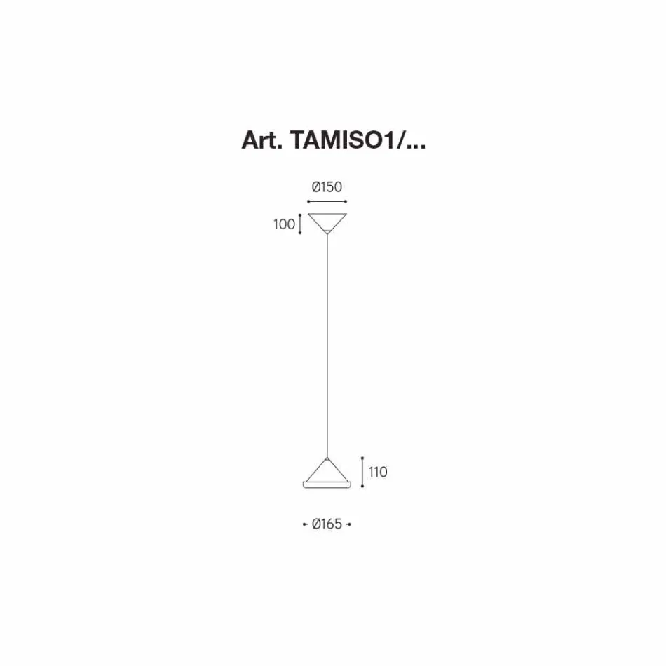 Lámpara de suspensión en acero inoxidable y cerámica - Tamiso Aldo Bernardi Viadurini
