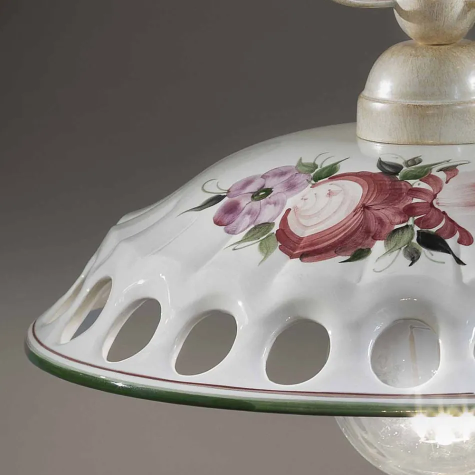 Lámpara de Suspensión de Cerámica Artesanal con Passanastri - Nápoles Viadurini