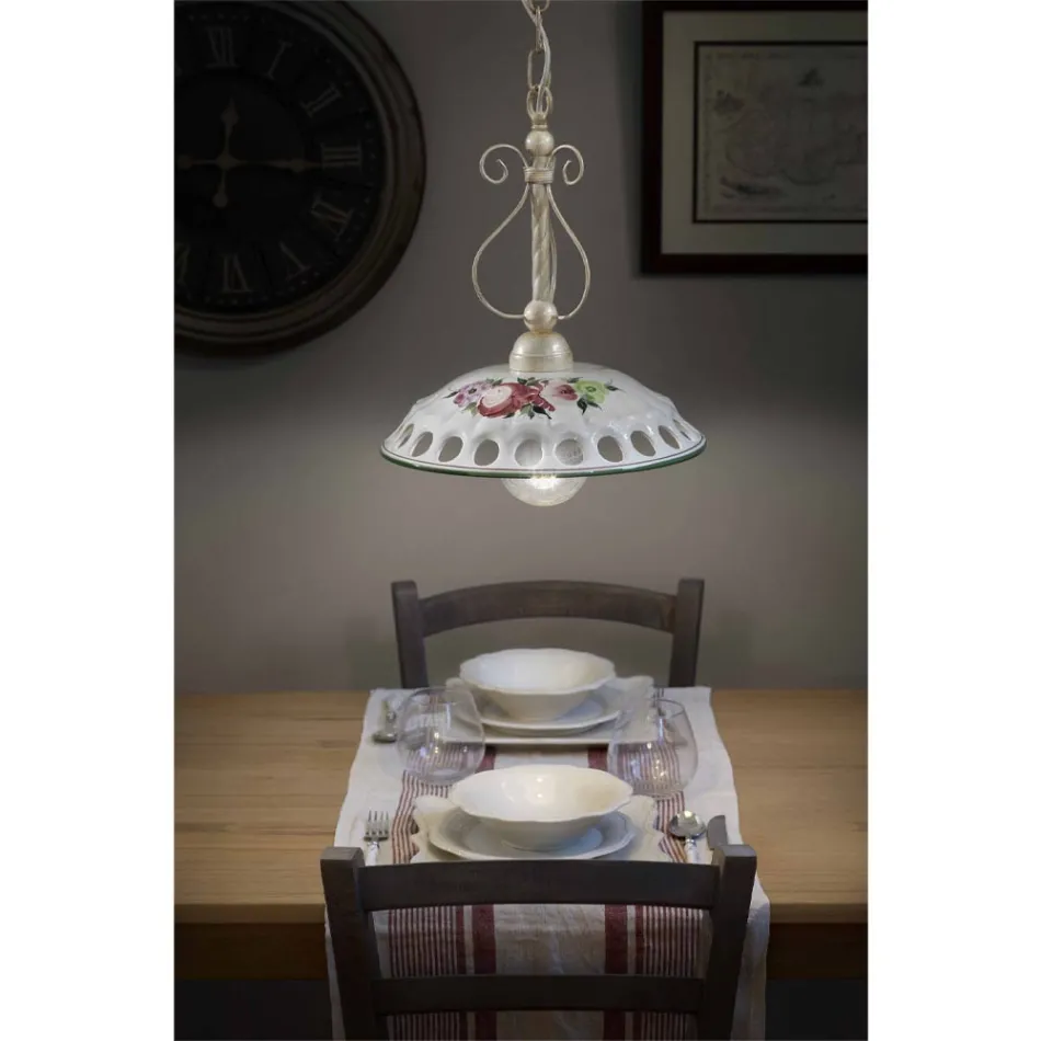 Lámpara de Suspensión de Cerámica Artesanal con Passanastri - Nápoles Viadurini