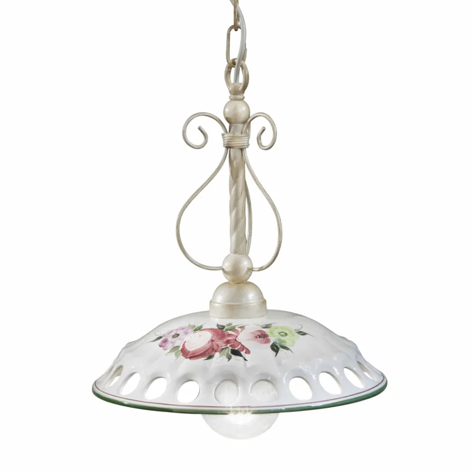 Lámpara de Suspensión de Cerámica Artesanal con Passanastri - Nápoles Viadurini