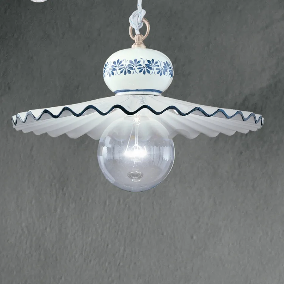 Lámpara de Suspensión de Cerámica Artesanal Decorada a Mano - Roma Viadurini