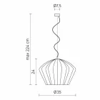 Lámpara de suspensión de diseño de cerámica blanca brillante en 4 formas - Oasis Viadurini