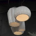 Lámpara de suspensión de diseño de cerámica blanca brillante en 4 formas - Oasis Viadurini