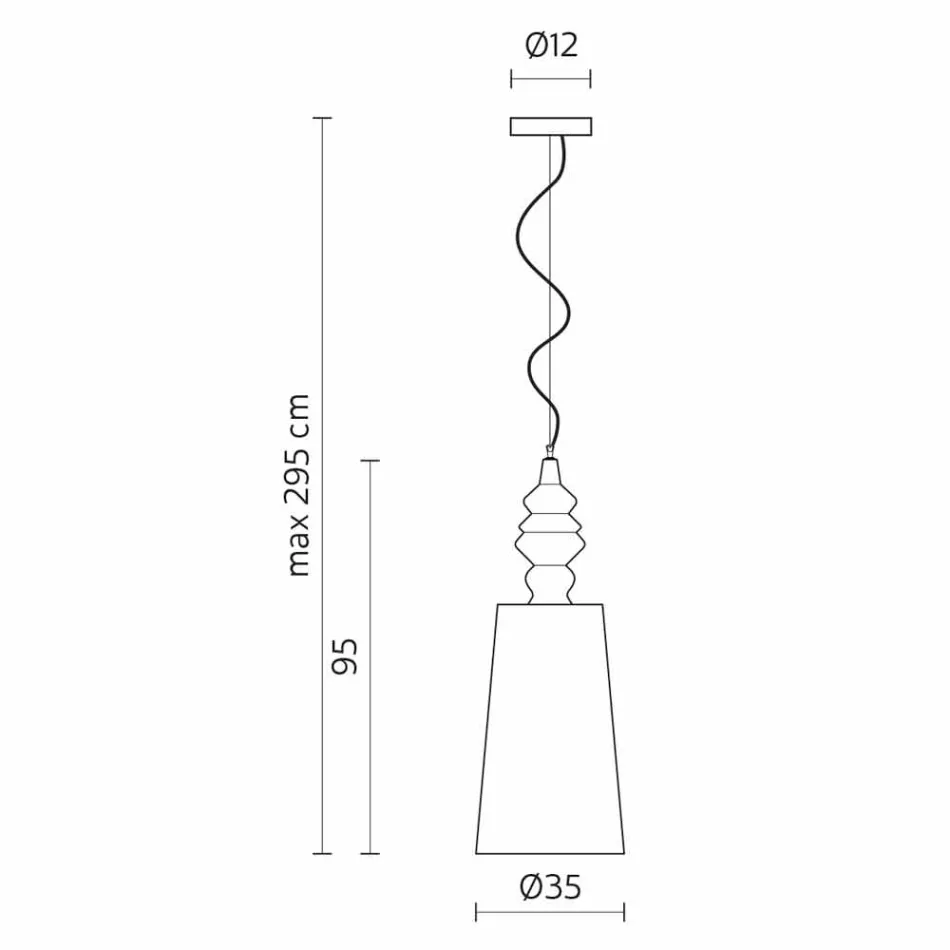 Lámpara de suspensión con pantalla de cerámica blanca en lino de diseño largo - Cadabra Viadurini
