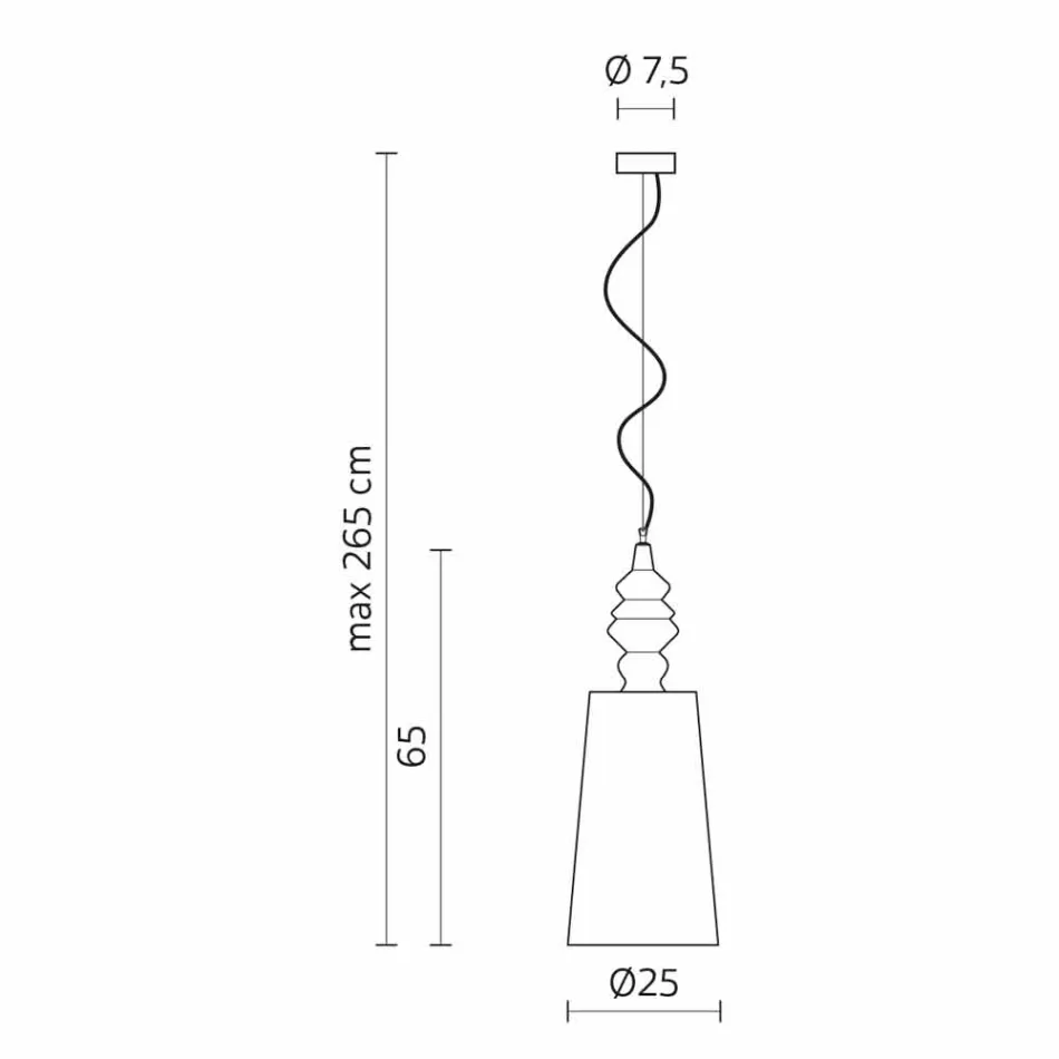 Lámpara de suspensión con pantalla de cerámica blanca en lino de diseño largo - Cadabra Viadurini