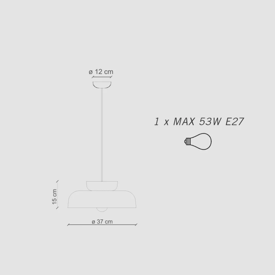 Lámpara de suspensión en cerámica bicolor Made in Italy - Corcovado Viadurini
