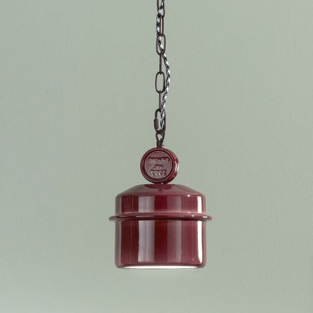 Lámpara de suspensión de cerámica coloreada de diseño industrial - Liotta Viadurini