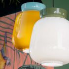 Lámpara colgante de cerámica y vidrio Made in Italy - Corcovado Viadurini