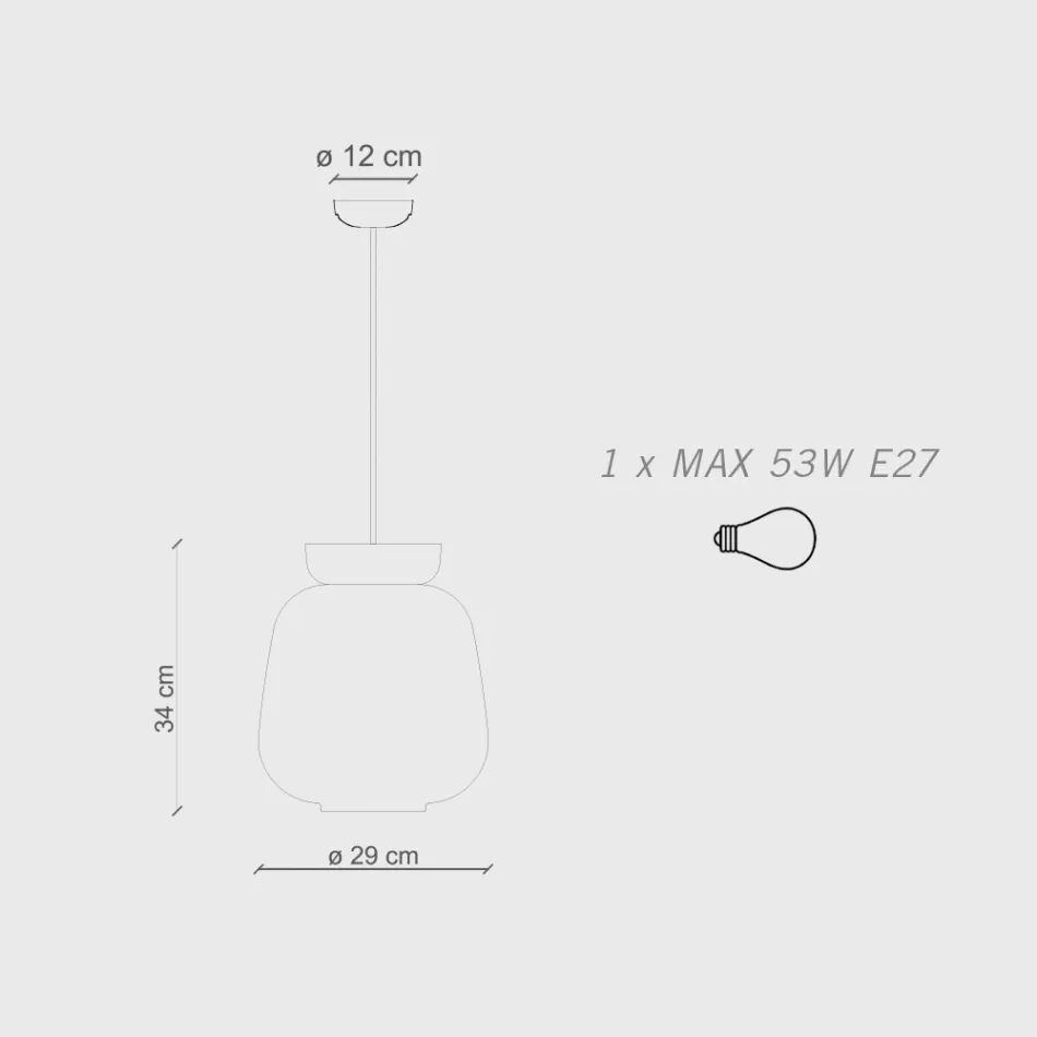 Lámpara colgante de cerámica y vidrio Made in Italy - Corcovado Viadurini