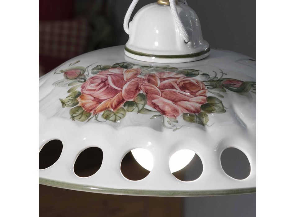 Lámpara de suspensión de cerámica hecha a mano con Passanastri - Nápoles Viadurini