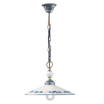 Lámpara colgante artesanal de cerámica y hierro vintage - Asti Viadurini