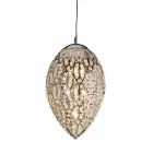 cristal de la lámpara colgante y en forma de huevo del huevo de acero Viadurini