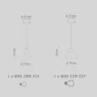 Lámpara de Suspensión en Diferentes Acabados y Tamaños Made in Italy - Berimbau Viadurini