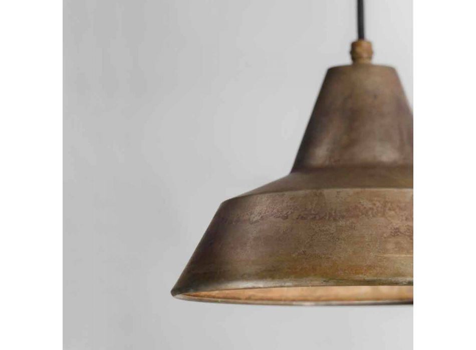 Lámpara antigua campana de hierro suspensión Virginia Il Fanale Viadurini