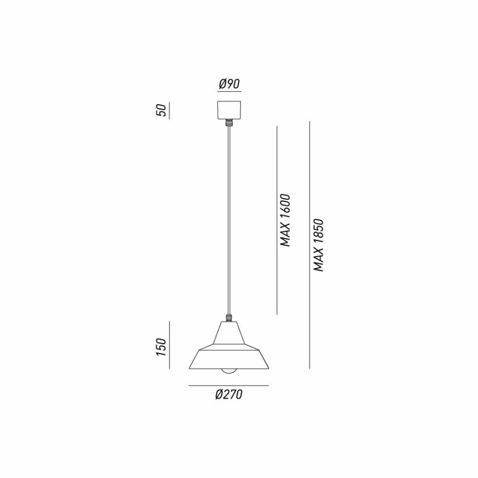 Lámpara antigua campana de hierro suspensión Virginia Il Fanale Viadurini