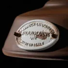 Lámpara antigua suspensión de hierro y cerámica Teresa Ferroluce Viadurini