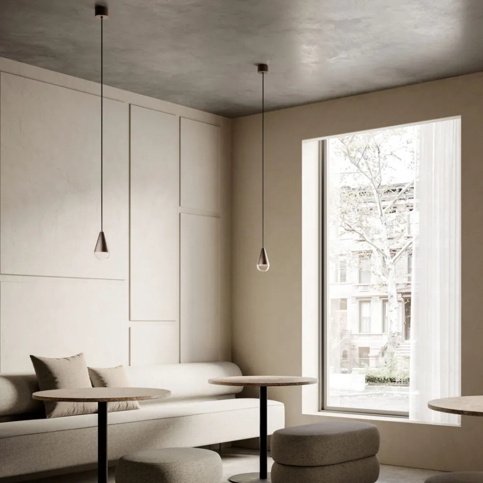 Lámpara colgante de hierro y vidrio Made in Italy - Cloudy Viadurini