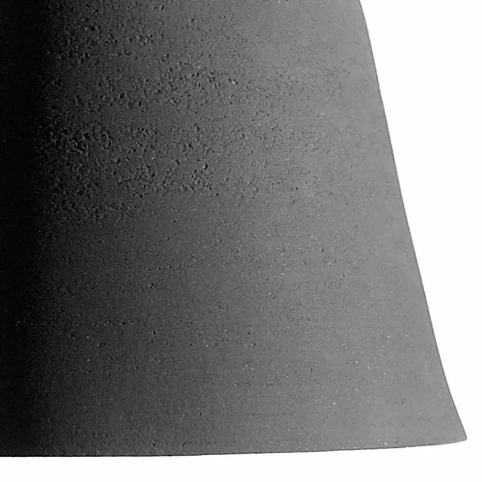 Lámpara de suspensión en gres antracita e interiorismo blanco - Edmondo Viadurini