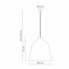 Lámpara de suspensión en gres antracita e interiorismo blanco - Edmondo Viadurini