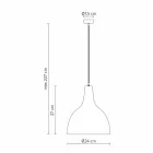 Lámpara de suspensión en gres antracita y diseño interior esmaltado blanco - Edmondo Viadurini