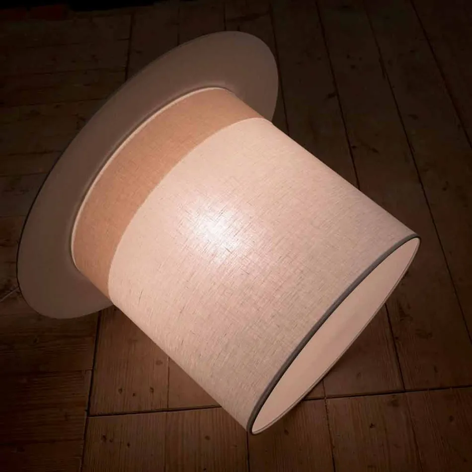 Lámpara de suspensión Cylinder Design de lino blanco, Made in Italy - Magic Viadurini