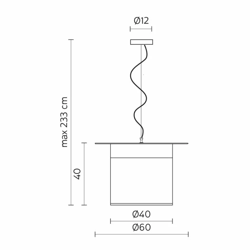 Lámpara de suspensión Cylinder Design de lino blanco, Made in Italy - Magic Viadurini