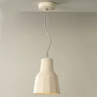 Lámpara de suspensión de mayólica toscana hecha a mano en Italia - Toscot Rossi Viadurini