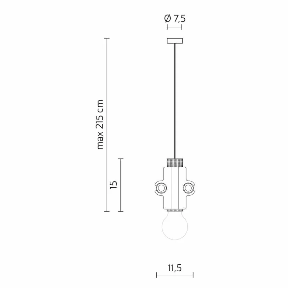Lámpara de suspensión en metal blanco, antracita o dorado 2 tamaños - Meccasmo Viadurini