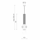 Lámpara de suspensión en metal blanco, antracita o dorado 2 tamaños - Meccasmo Viadurini