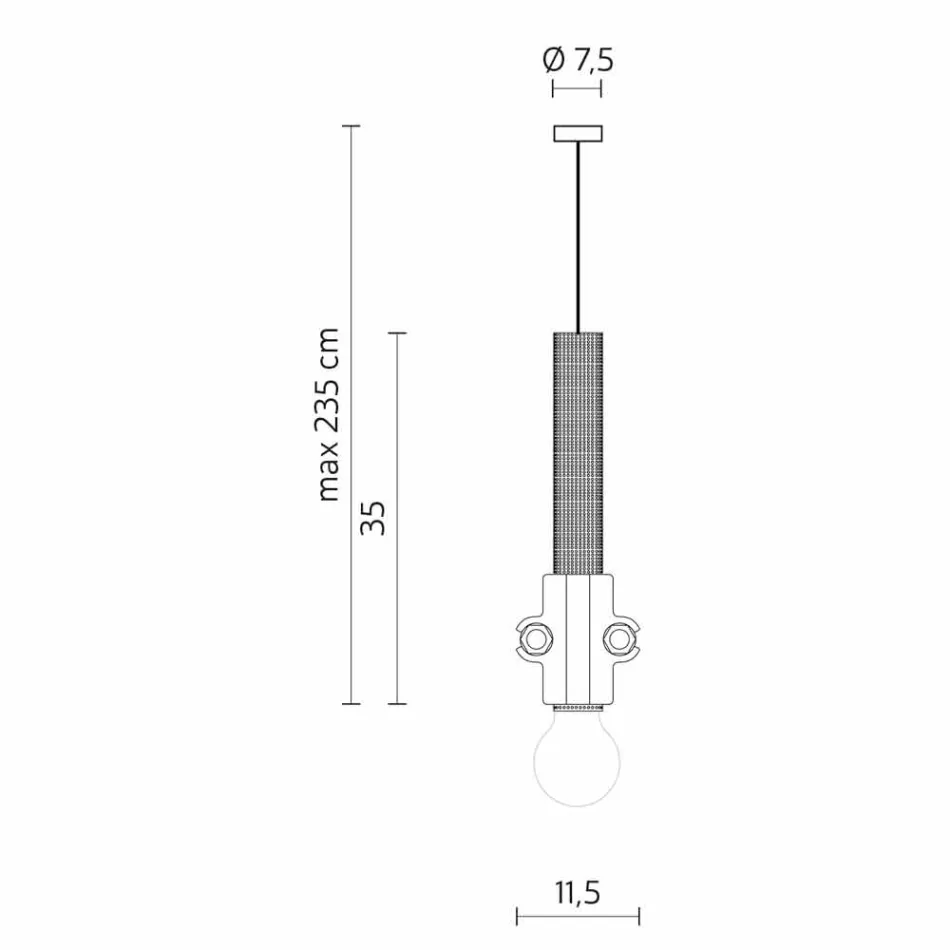 Lámpara de suspensión en metal blanco, antracita o dorado 2 tamaños - Meccasmo Viadurini