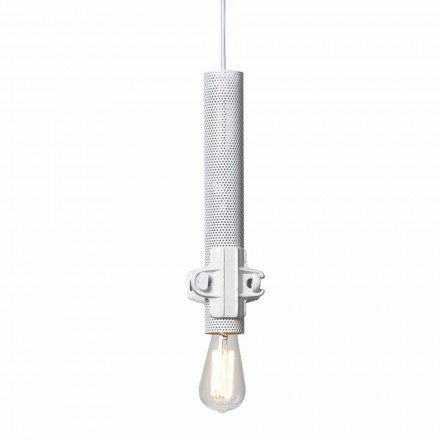 Lámpara de suspensión en metal blanco, antracita o dorado 2 tamaños - Meccasmo Viadurini