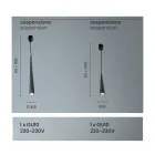 Lámpara de suspensión en metal blanco, negro o dorado 2 tamaños - Girotondo Viadurini