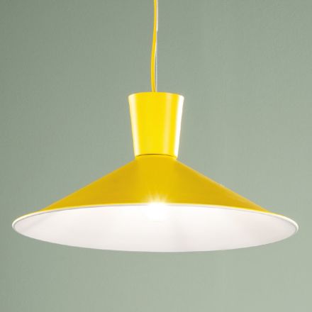 Lámpara de suspensión de metal de colores de diseño industrial - Lunapop Viadurini
