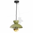 Lámpara de suspensión de metal con moderno detalle dorado Made in Italy - Valta Viadurini