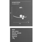 Lámpara de suspensión de metal pintado y vidrio soplado - Partridge Viadurini