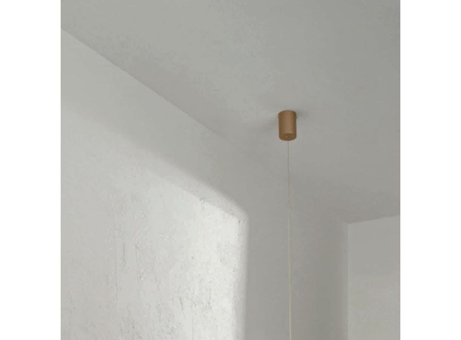 Lámpara de Suspensión en Metal Pintado Dorado con Cables Regulables - Naranja Viadurini