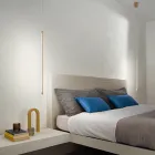 Lámpara de Suspensión en Metal Pintado Dorado con Cables Regulables - Naranja Viadurini