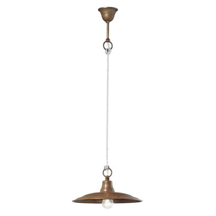Lámpara de suspensión de latón y cobre Made in Italy - Caracol Viadurini