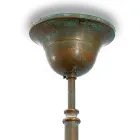 Lámpara colgante de latón, cristal e IP44 fabricada en Italia - Drago Viadurini