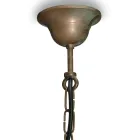 Lámpara colgante Elfico de latón, cristal opalino e IP44 Viadurini