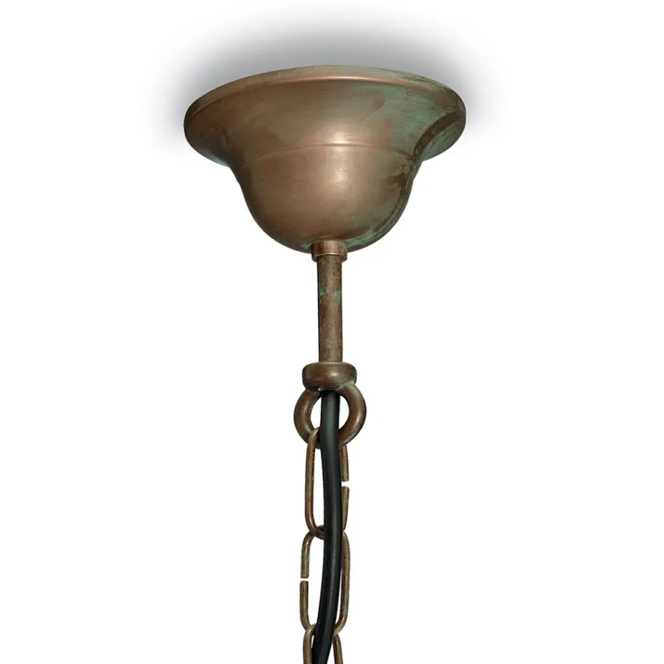 Lámpara colgante Elfico de latón, cristal transparente y IP44 Viadurini