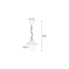 Lámpara colgante Elfico de latón, cristal transparente y IP44 Viadurini