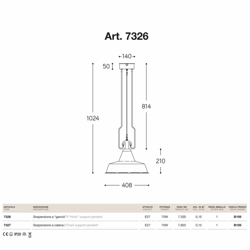Lámpara colgante de cobre antiguo y fundición de latón Viadurini