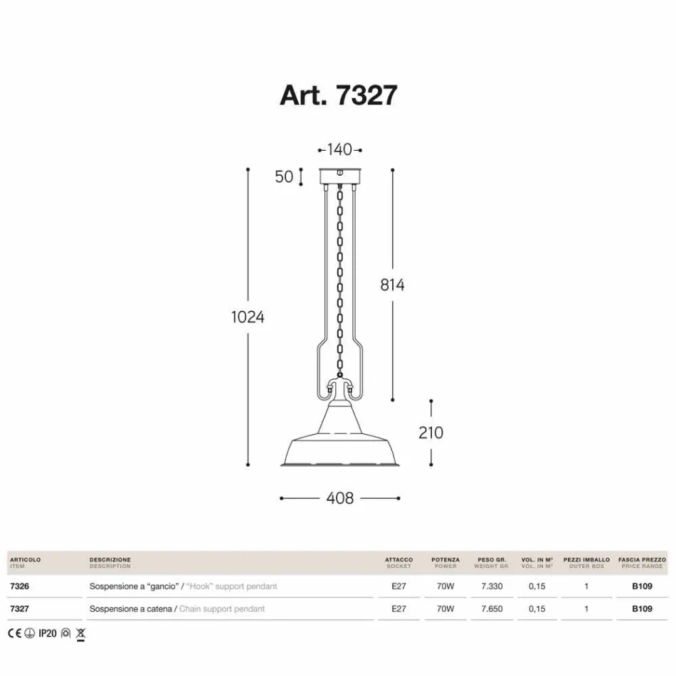 Lámpara colgante de cobre antiguo y fundición de latón Viadurini