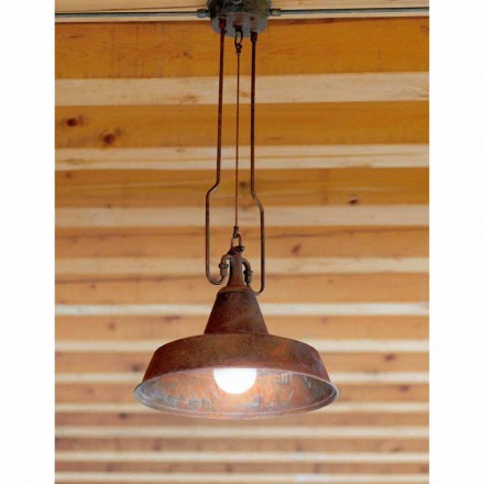 Lámpara colgante de cobre antiguo y fundición de latón Viadurini