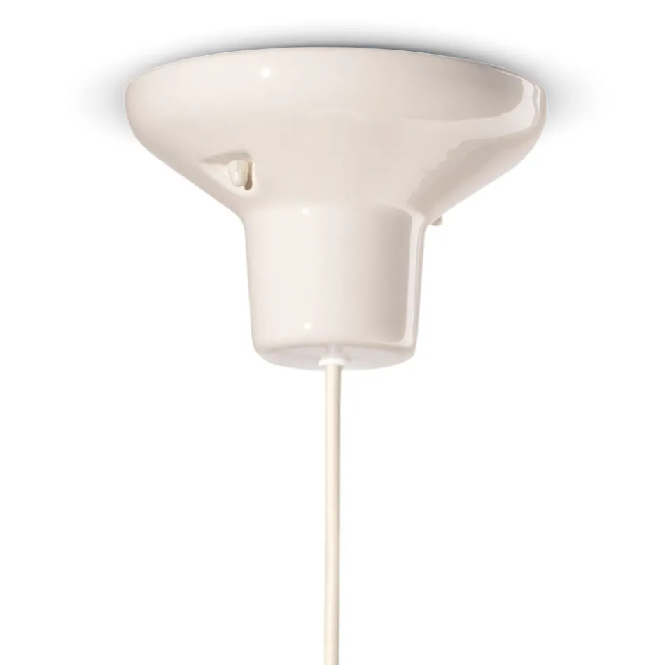 Lámpara colgante de vidrio y cerámica coloreada Made in Italy - Lariat Viadurini