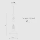 Lámpara colgante de vidrio y cerámica coloreada Made in Italy - Lariat Viadurini