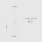 Lámpara colgante de vidrio y cerámica coloreada Made in Italy - Lariat Viadurini